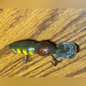 Vintage WHOPPER STOPPER HELLBENDER Frog 3" Diving Crankbait Fishing Lure
